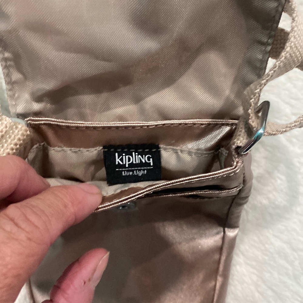 🐒🆕Kipling - Tissy Phone Case Crossbody, Quartz Metallic - Picture 6 of 7